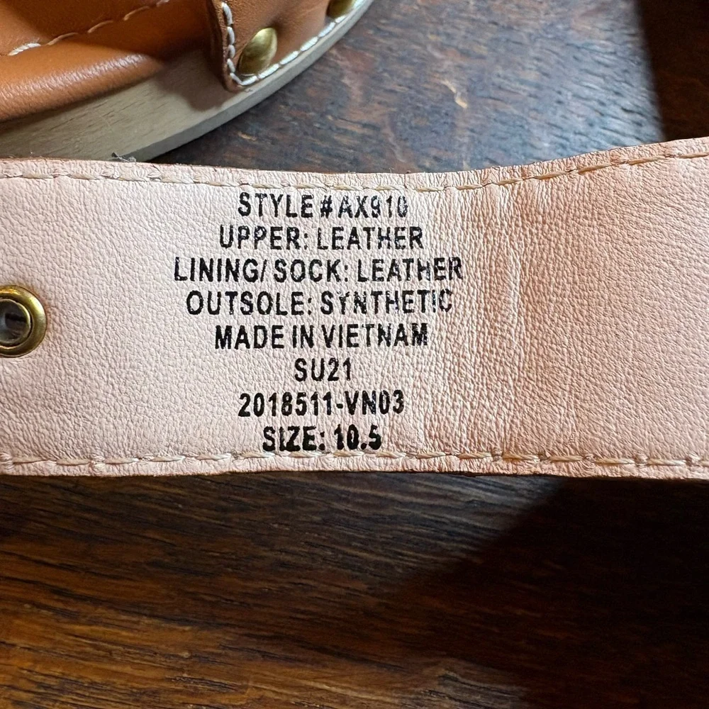 J. Crew- Leather Double Buckle-Strap Sandals in Color Rich Oak. Size 10.5
